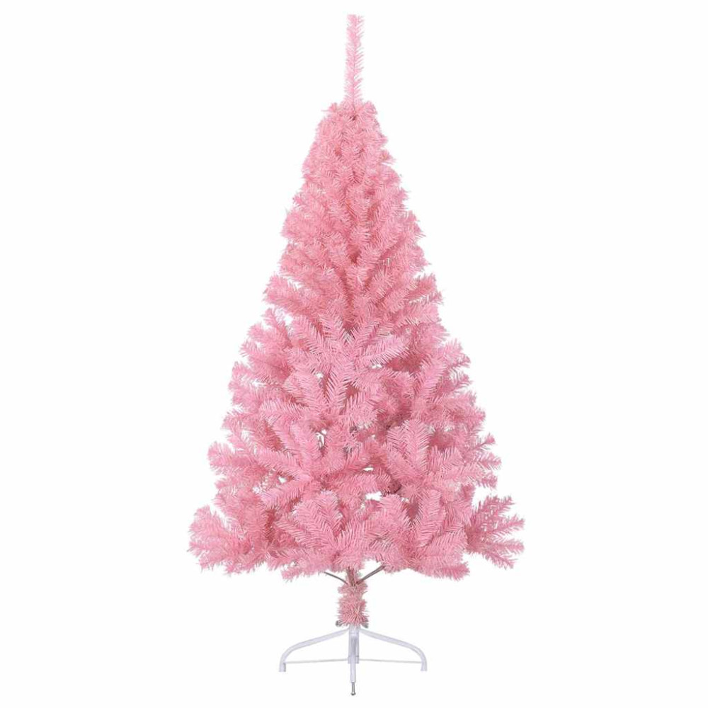 Produktbild för Konstgjord Förbelyst Julgran med 150 LED-lampor Rosa 150 cm PVC