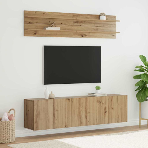vidaXL TV Enheter Väggmonterad 6 pcs artisan ek Konstruerat trä - Tv-Bänkar