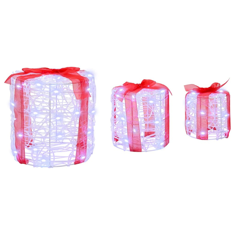 Produktbild för Dekor av Gåva Box 3 pcs Kallvit 20 x 20 x 21 cm Akryl
