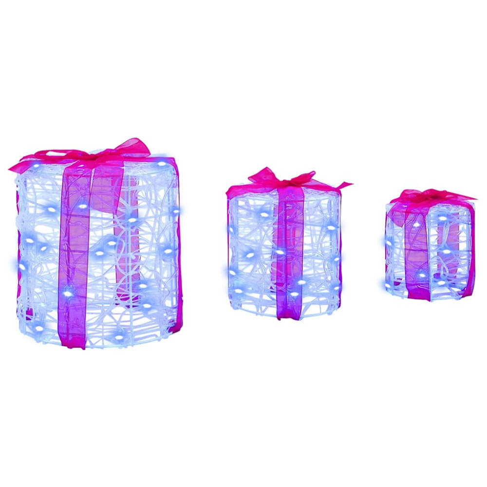 Produktbild för Dekor av Gåva Box 3 pcs Blå 20 x 20 x 21 cm Akryl