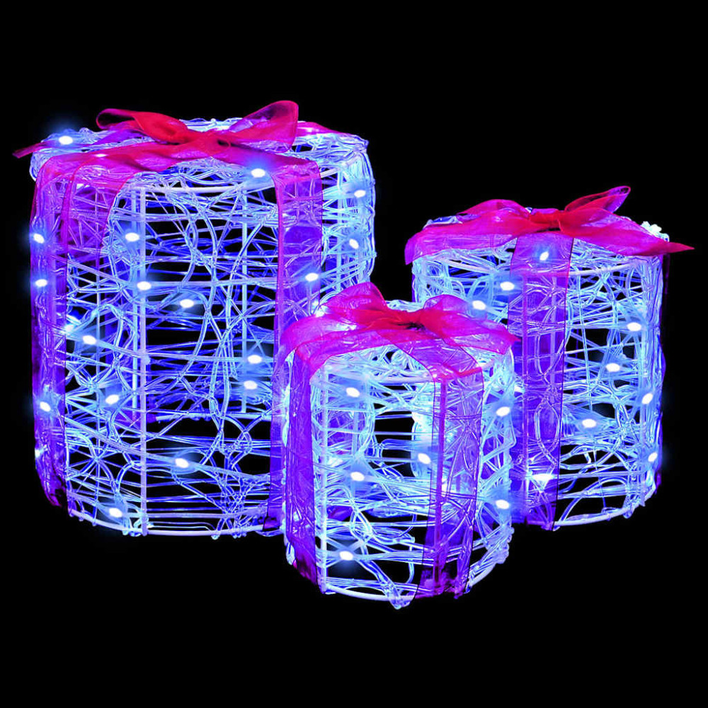 Produktbild för Dekor av Gåva Box 3 pcs Blå 20 x 20 x 21 cm Akryl