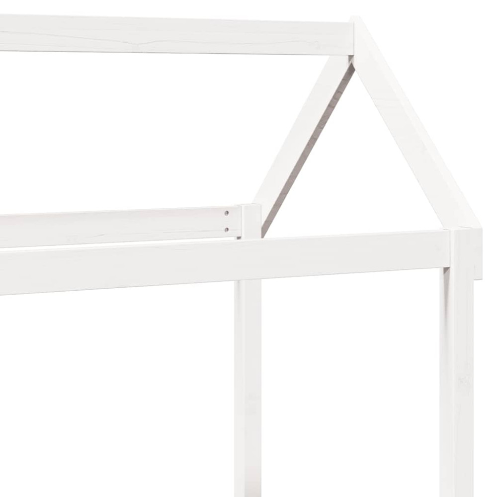 Produktbild för Dagbädd med bänk och tak vit 80x200 cm massiv furu