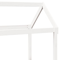 Produktbild för Dagbädd med bänk och tak vit 80x200 cm massiv furu