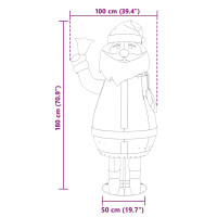 Produktbild för Jultomte med 200 LED-lampor Varmvit 100 x 180 cm tyg