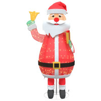 Produktbild för Jultomte med 200 LED-lampor Varmvit 100 x 180 cm tyg