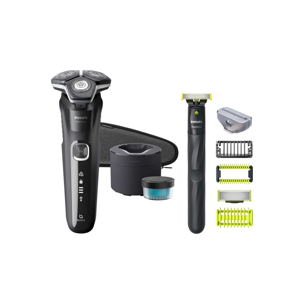 Produktbild för Philips 5000 Series S5898 - rakapparat - mörk krom - med Phillips OneBlade