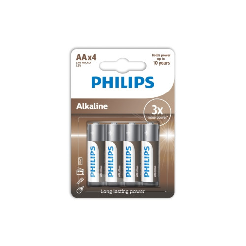 Philips Philips AA-batteri LR6 blister 4 st alkaliskt Phil-LR6A4B/10