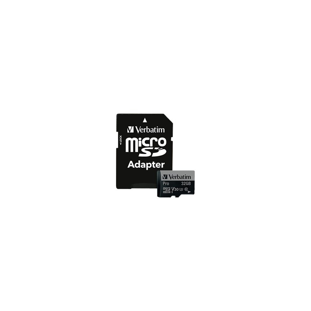 Produktbild för Verbatim PRO - flash-minneskort - 32 GB - microSDHC UHS-I