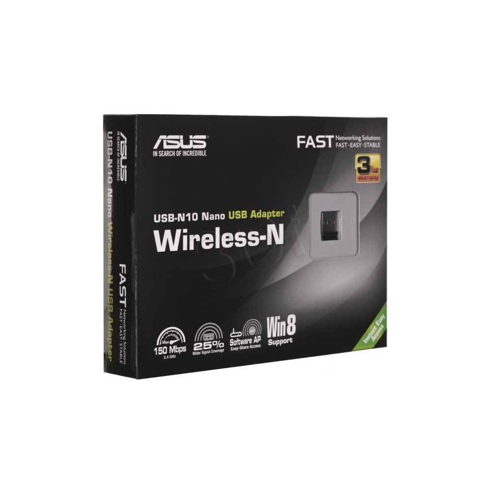 Produktbild för ASUS USB-N10 NANO - nätverksadapter - USB 2.0
