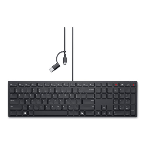 DELL Pro Silent Wired Collaboration Keyboard KB525C - tangentbord - QWERTY - hela norden - svart Inmatningsenhet - Tangentbord