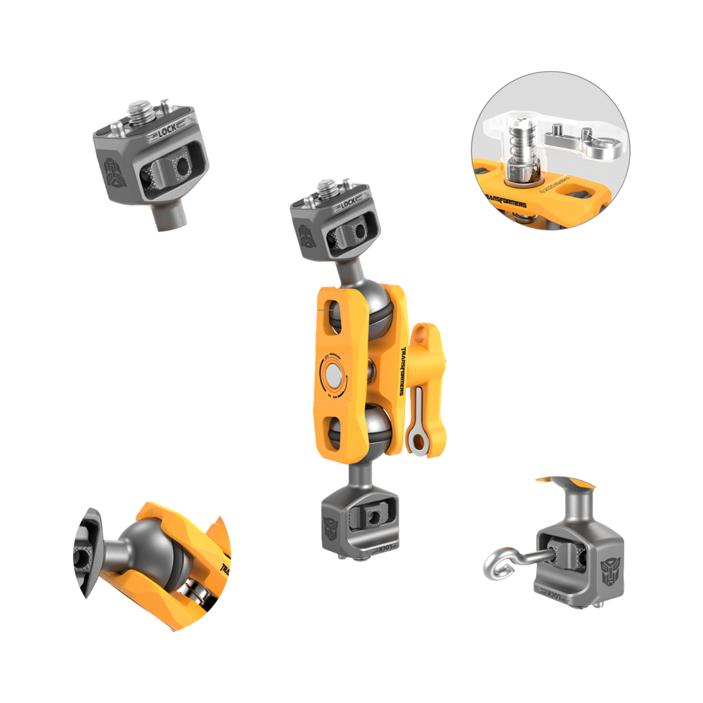 Produktbild för SmallRig 5522 Magic Arm Support with Dual Ball Heads 1/4”-20 Screws（BumbleBee Edition）