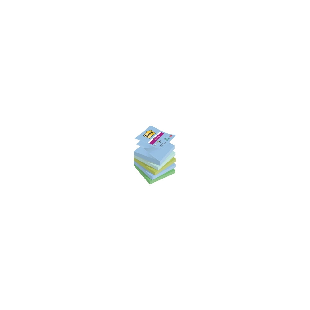 Produktbild för Post-It Super Sticky Z-Notes Oasis, 76 x 76 mm, pakke a 5 st...