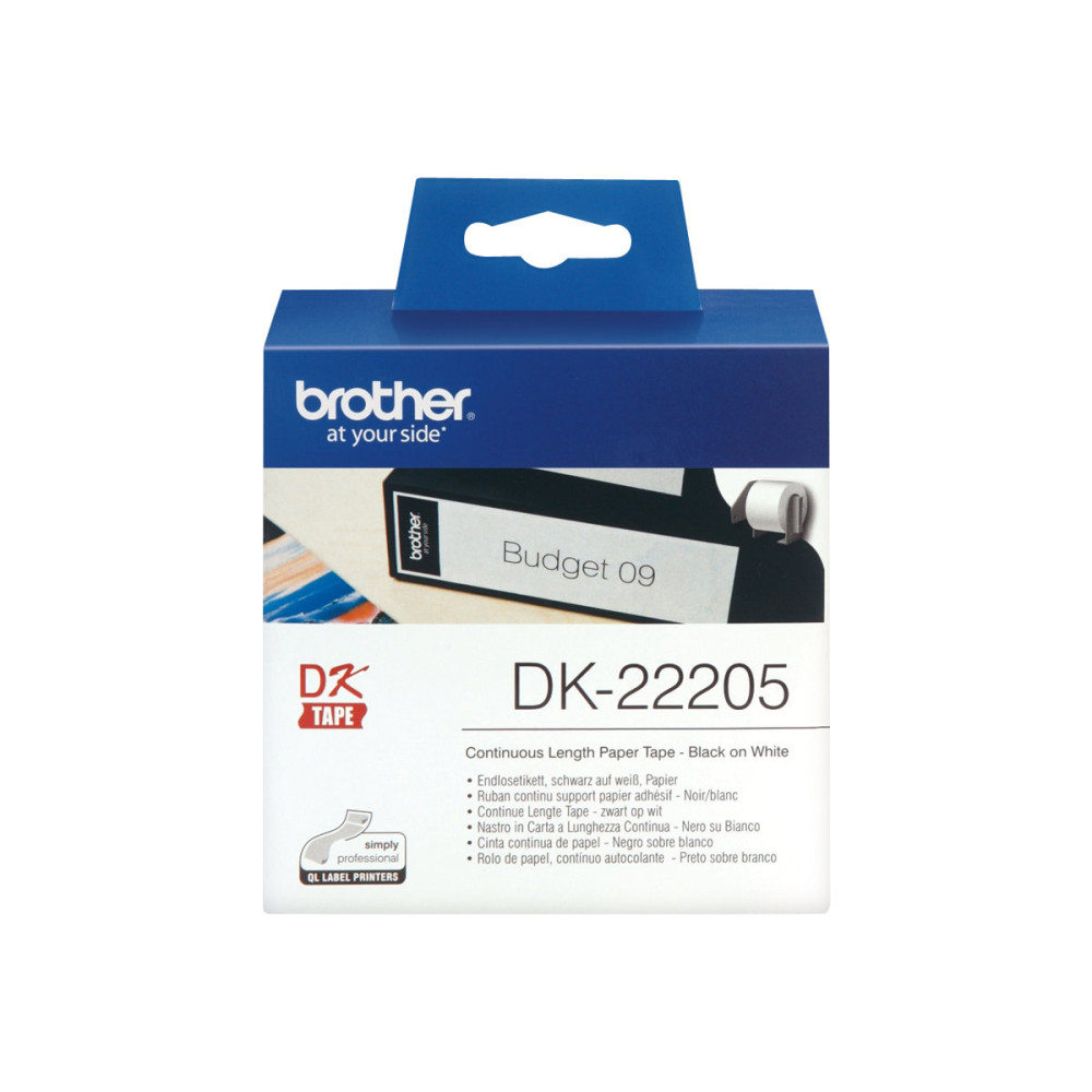 Produktbild för Brother DK-22205 - termiskt papper - Rulle (6,2 cm x 30,5 m)