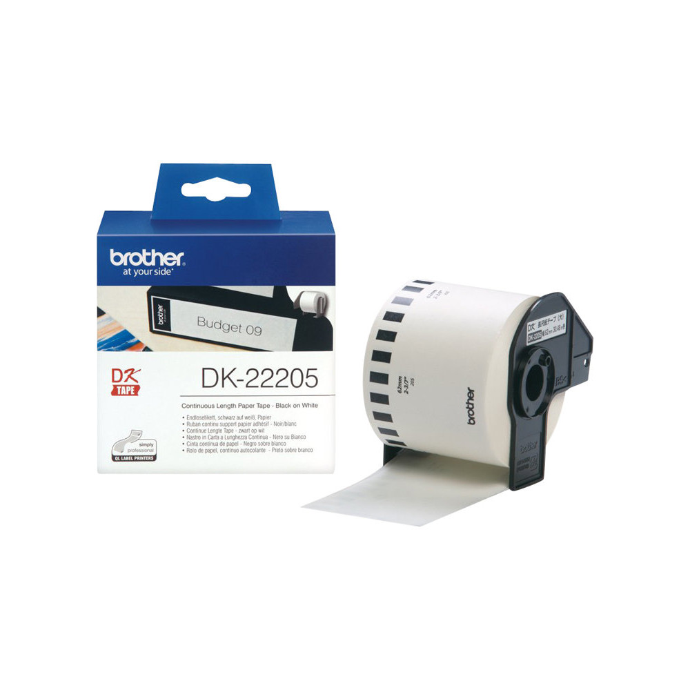 Produktbild för Brother DK-22205 - termiskt papper - Rulle (6,2 cm x 30,5 m)