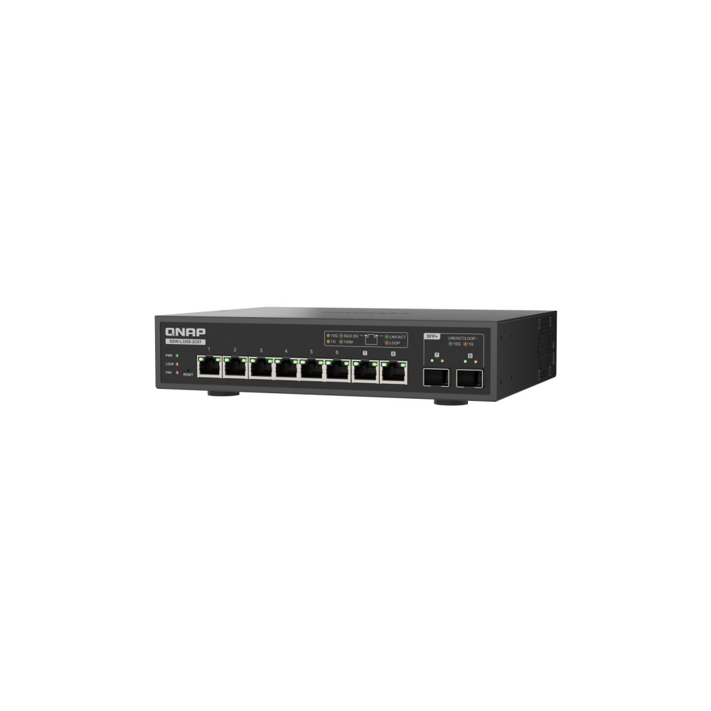 Produktbild för QNAP QSW-L3208-2C6T - switch - 8 portar - Administrerad