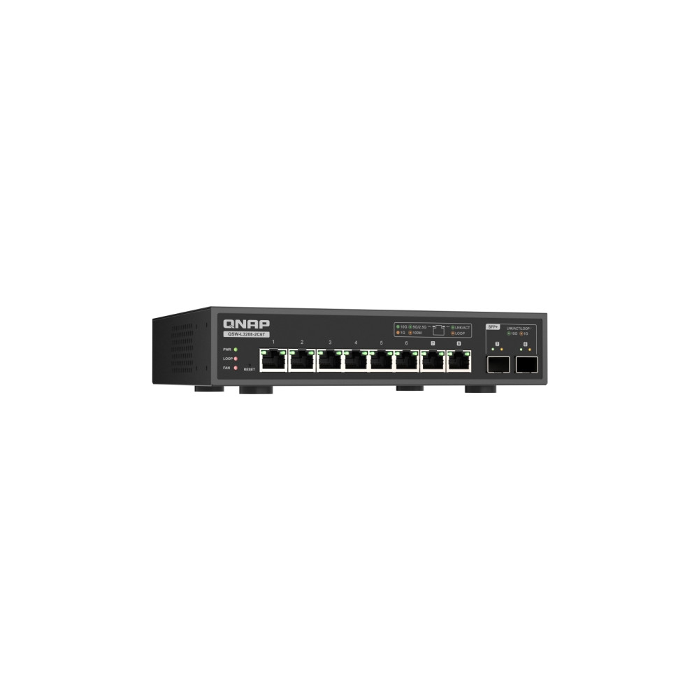 Produktbild för QNAP QSW-L3208-2C6T - switch - 8 portar - Administrerad