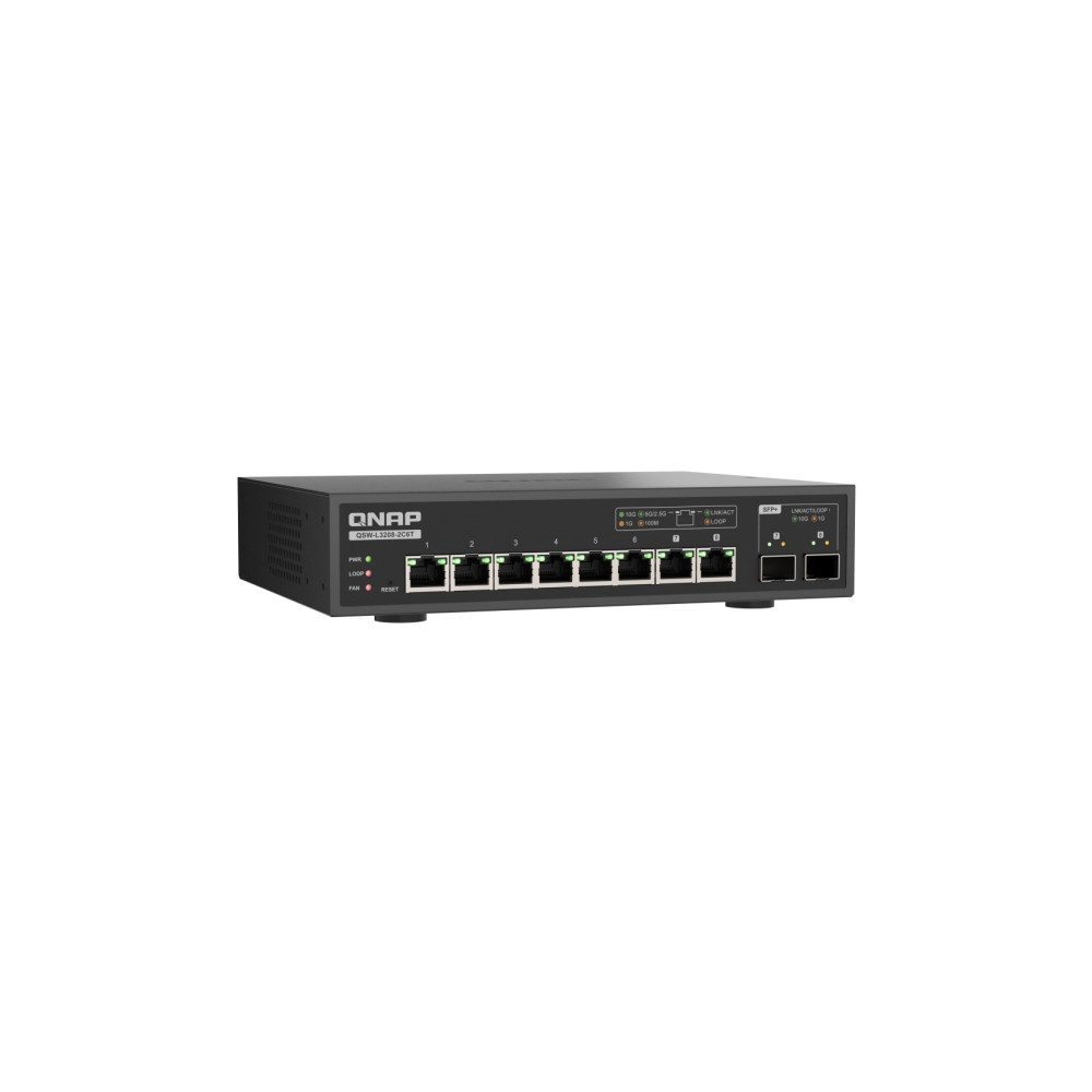 Produktbild för QNAP QSW-L3208-2C6T - switch - 8 portar - Administrerad