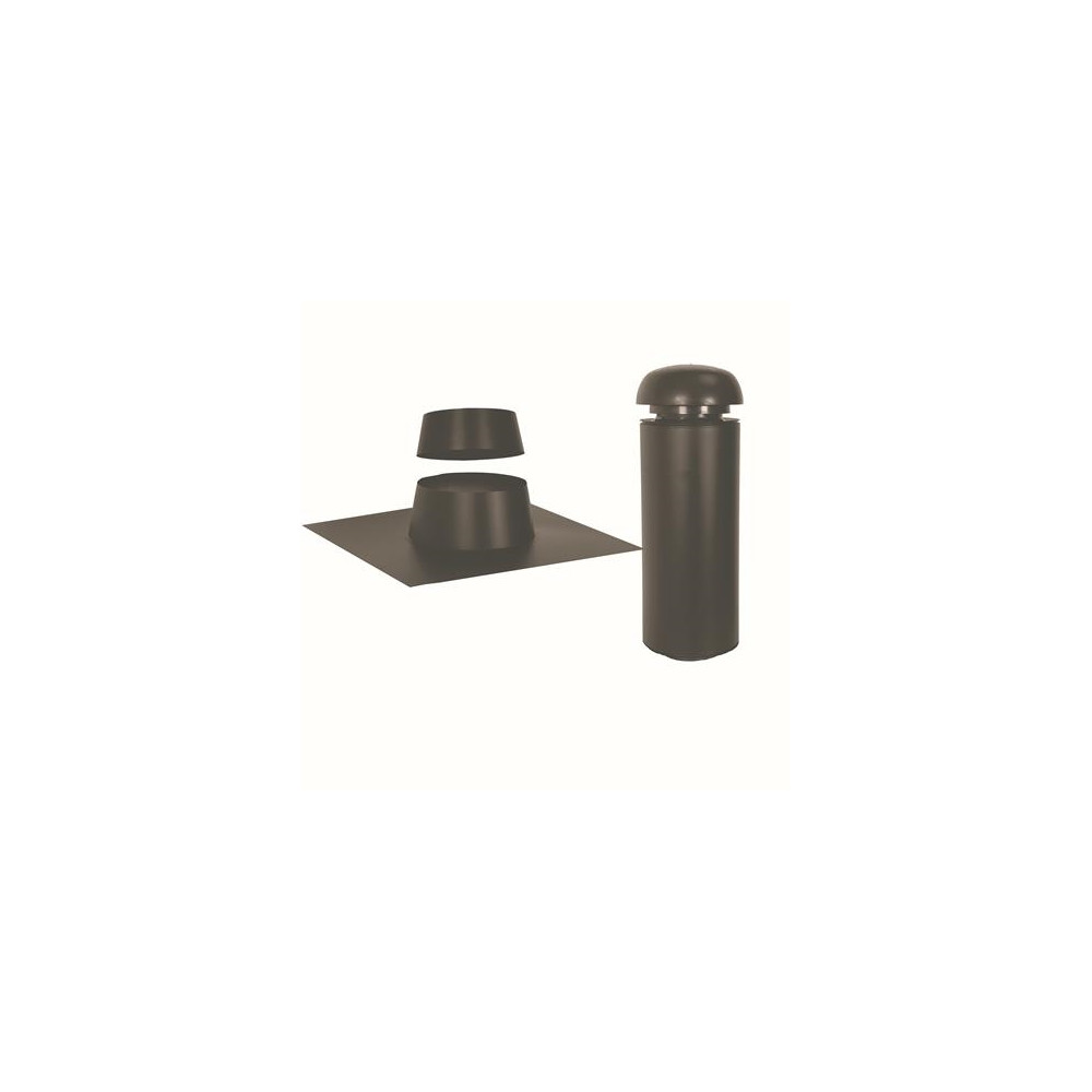 Produktbild för SABETOFLEX takhuv 160, längd 600 mm, taklutn. 0–9°, svart/sv...