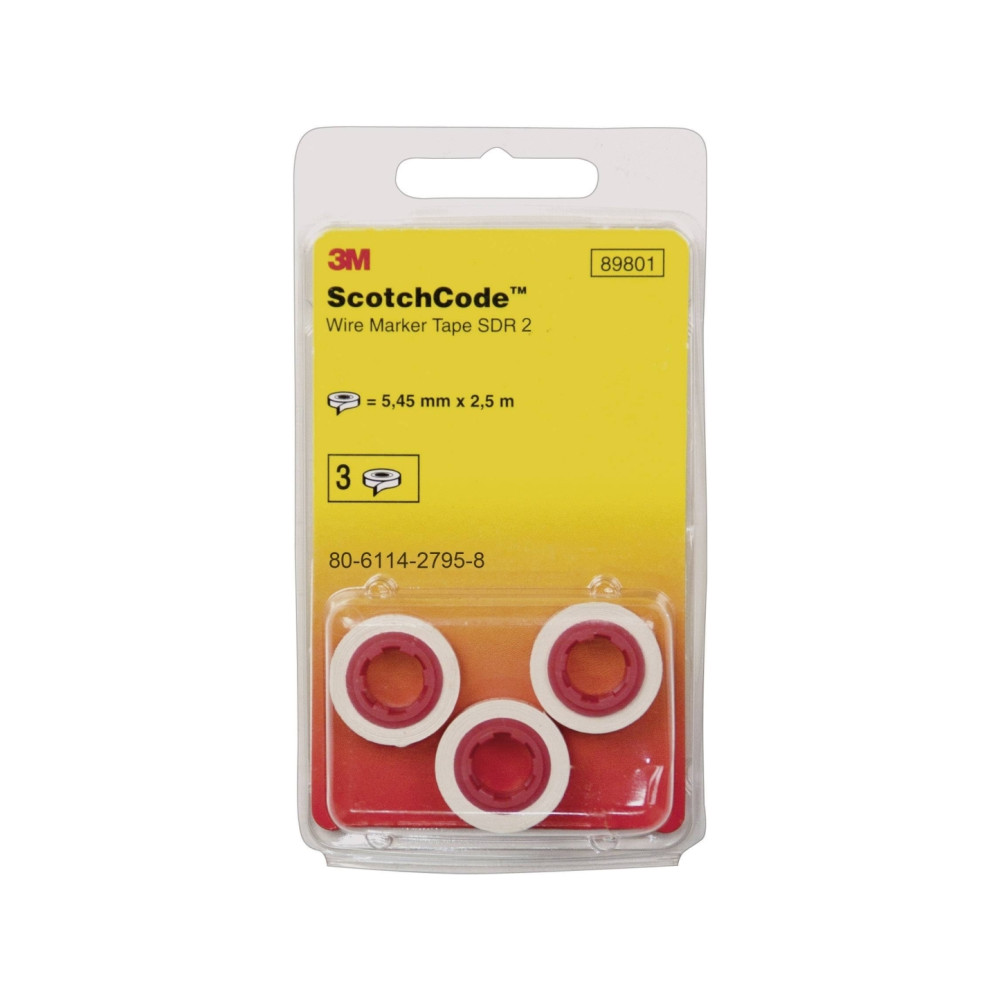 Produktbild för 3M ScotchCode Wire Marker Tape Refill Roll Number - 5 - lednings/kabelmärkare (förtryckt)