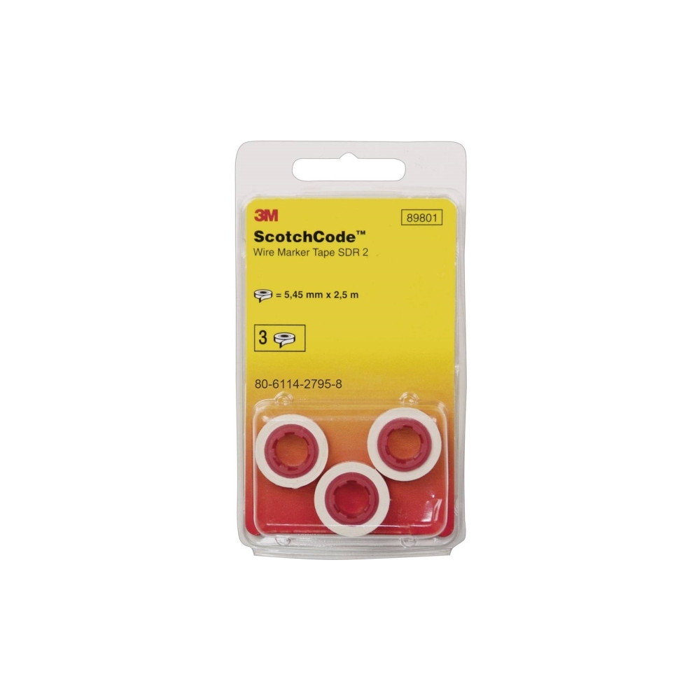 Produktbild för 3M ScotchCode Wire Marker Tape Refill Roll Number - 5 - lednings/kabelmärkare (förtryckt)