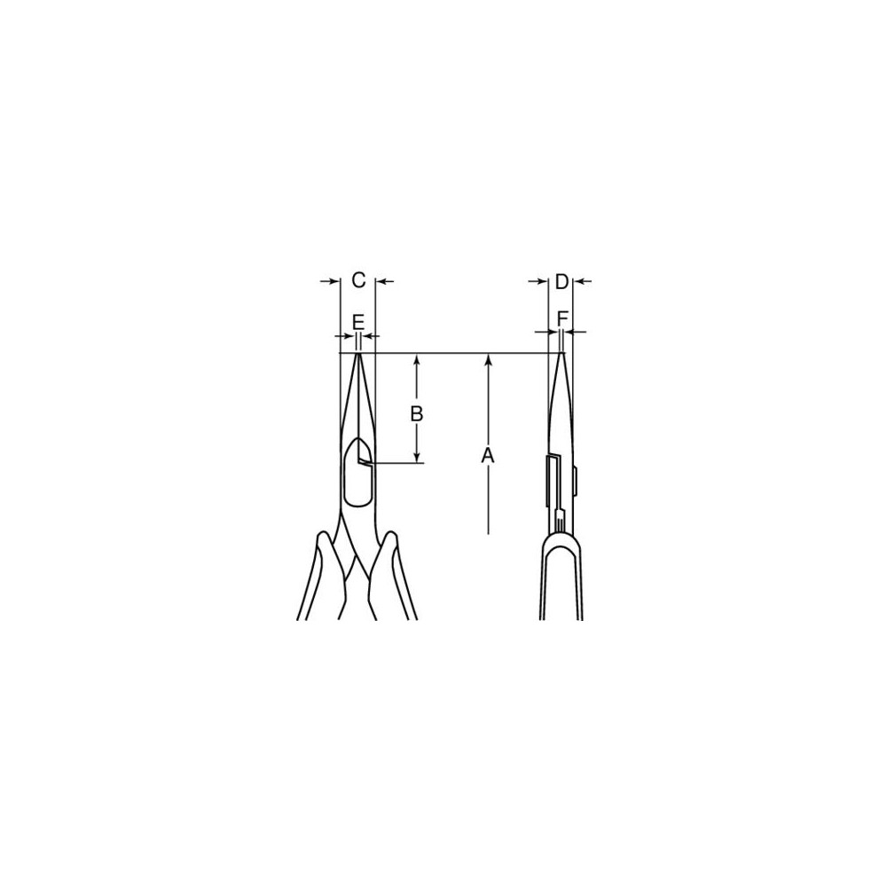 Produktbild för Bahco Elektroniktång, spetstång, 9 mm, 2,44 cm, 6,8 mm, Poly...