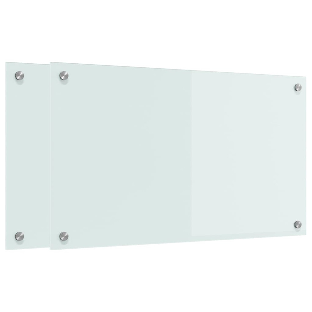 Produktbild för Köksskydd 2 pcs Vit 70 x 40 cm härdat glas