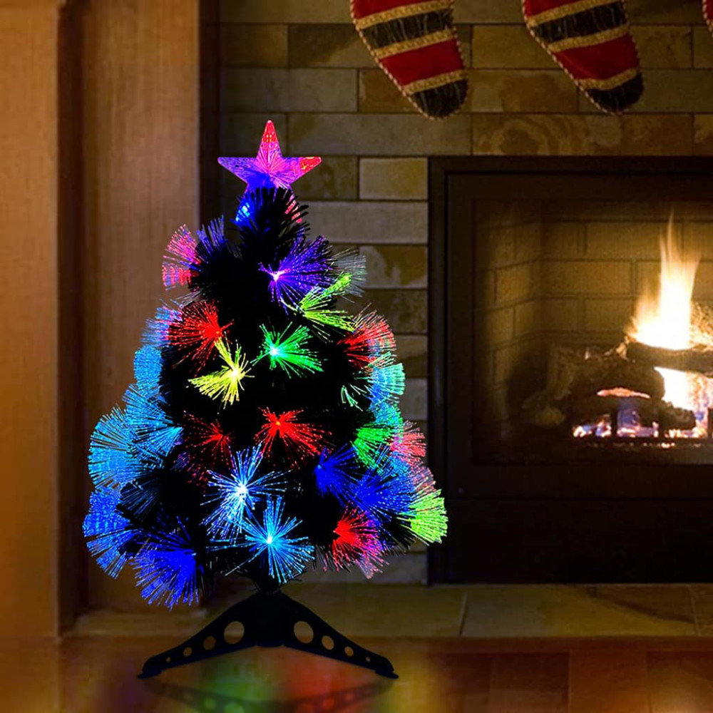 Produktbild för Konstgjord julgran med 50 LED-lampor med stativ Grön 64 cm PVC