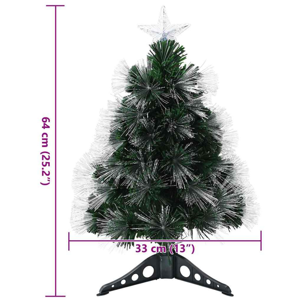 Produktbild för Konstgjord julgran med 50 LED-lampor med stativ Grön 64 cm PVC