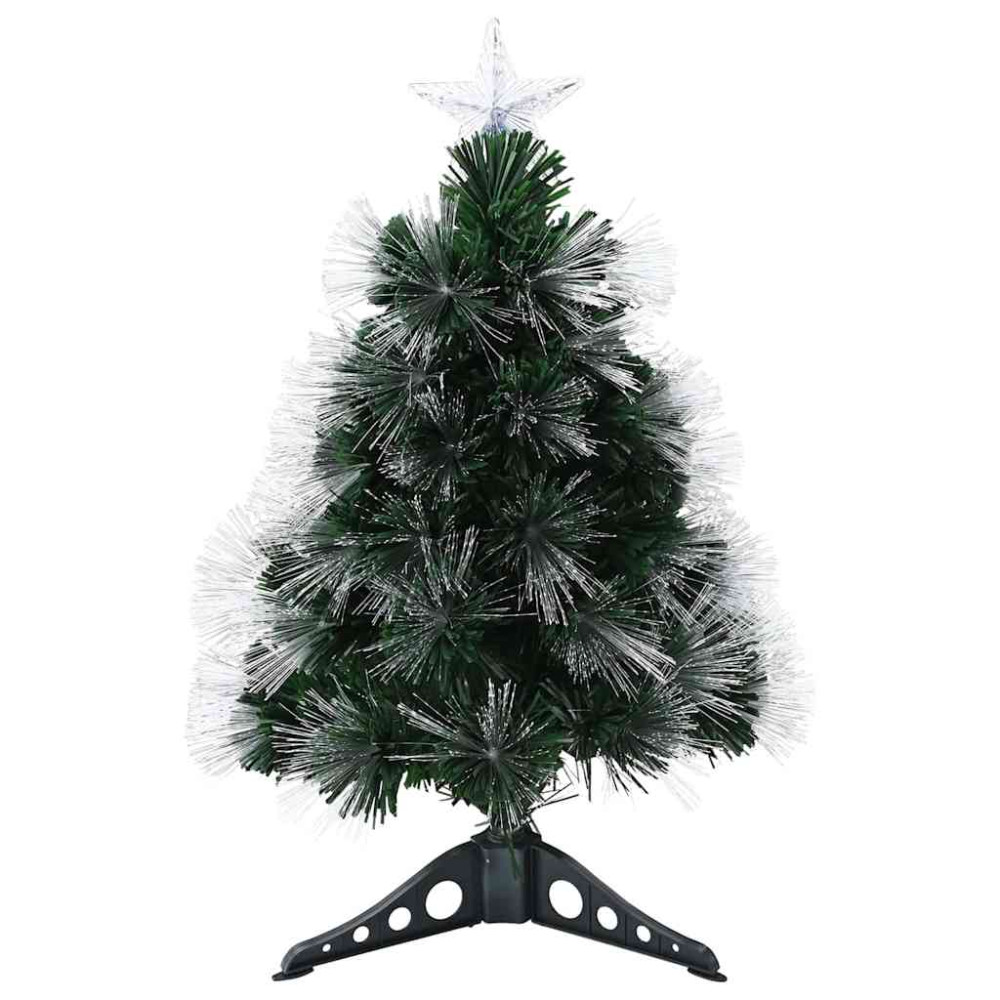 Produktbild för Konstgjord julgran med 50 LED-lampor med stativ Grön 64 cm PVC