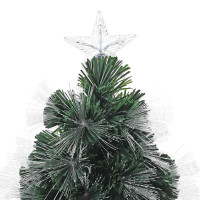Produktbild för Konstgjord julgran med 50 LED-lampor med stativ Grön 64 cm PVC