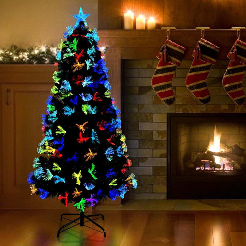 vidaXL Konstgjord julgran med 120 LED-lampor Grön 120 cm PVC