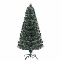 Produktbild för Konstgjord julgran med 120 LED-lampor Grön 120 cm PVC