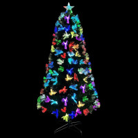Produktbild för Konstgjord julgran med 120 LED-lampor Grön 120 cm PVC