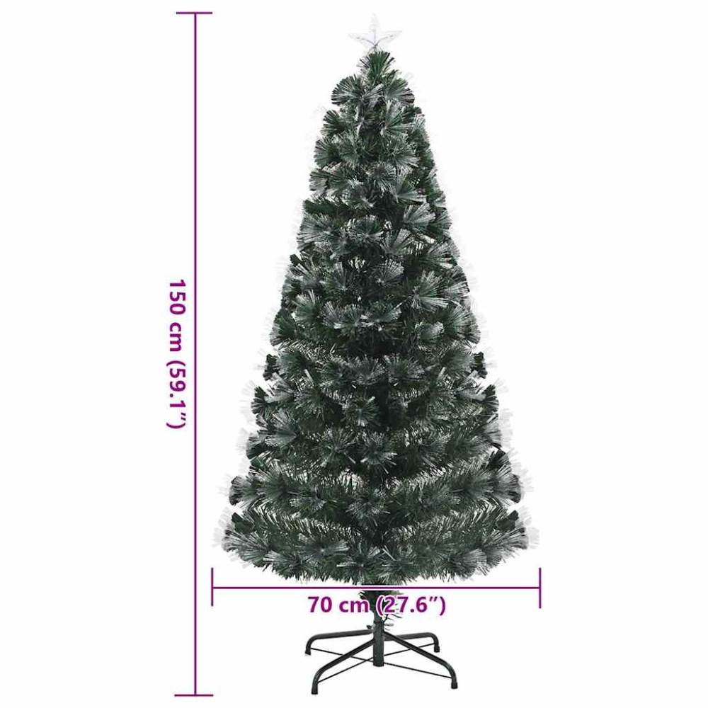 Produktbild för Konstgjord julgran med 160 LED-lampor Grön 150 cm PVC