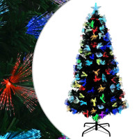 Produktbild för Konstgjord julgran med 210 LED-lampor Grön 180 cm PVC