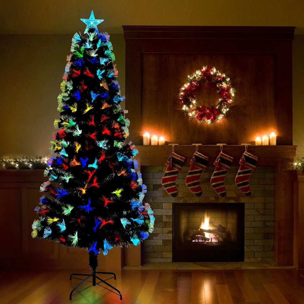 Produktbild för Konstgjord julgran med 250 LED-lampor Grön 210 cm PVC