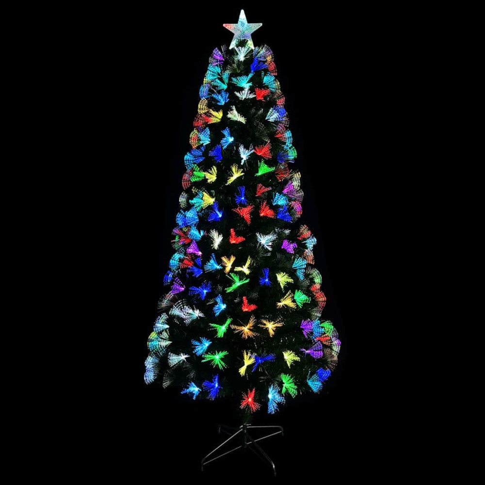 Produktbild för Konstgjord julgran med 250 LED-lampor Grön 210 cm PVC