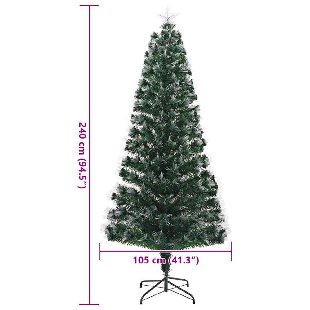 Produktbild för Konstgjord julgran med 300 LED-lampor Grön 240 cm PVC
