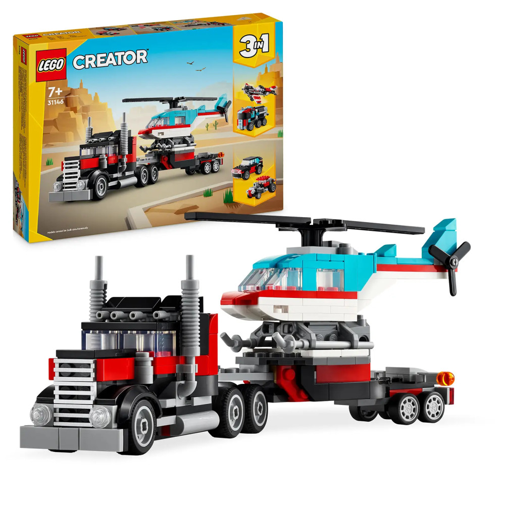 Produktbild för LEGO® Creator 3 v 1 31146 Flatbed Truck With Helicopter