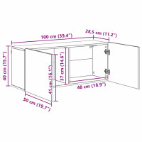 Produktbild för TV-väggmodul Väggmonterad 5 pcs Svart ek Konstruerat trä