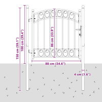 Produktbild för Staketgrind EMMEN 100 x 100 cm Pulverlackerad stål Grå Låsbar