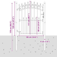 Produktbild för Stängsel Grind med Spikar EMMEN 150 x 100 cm