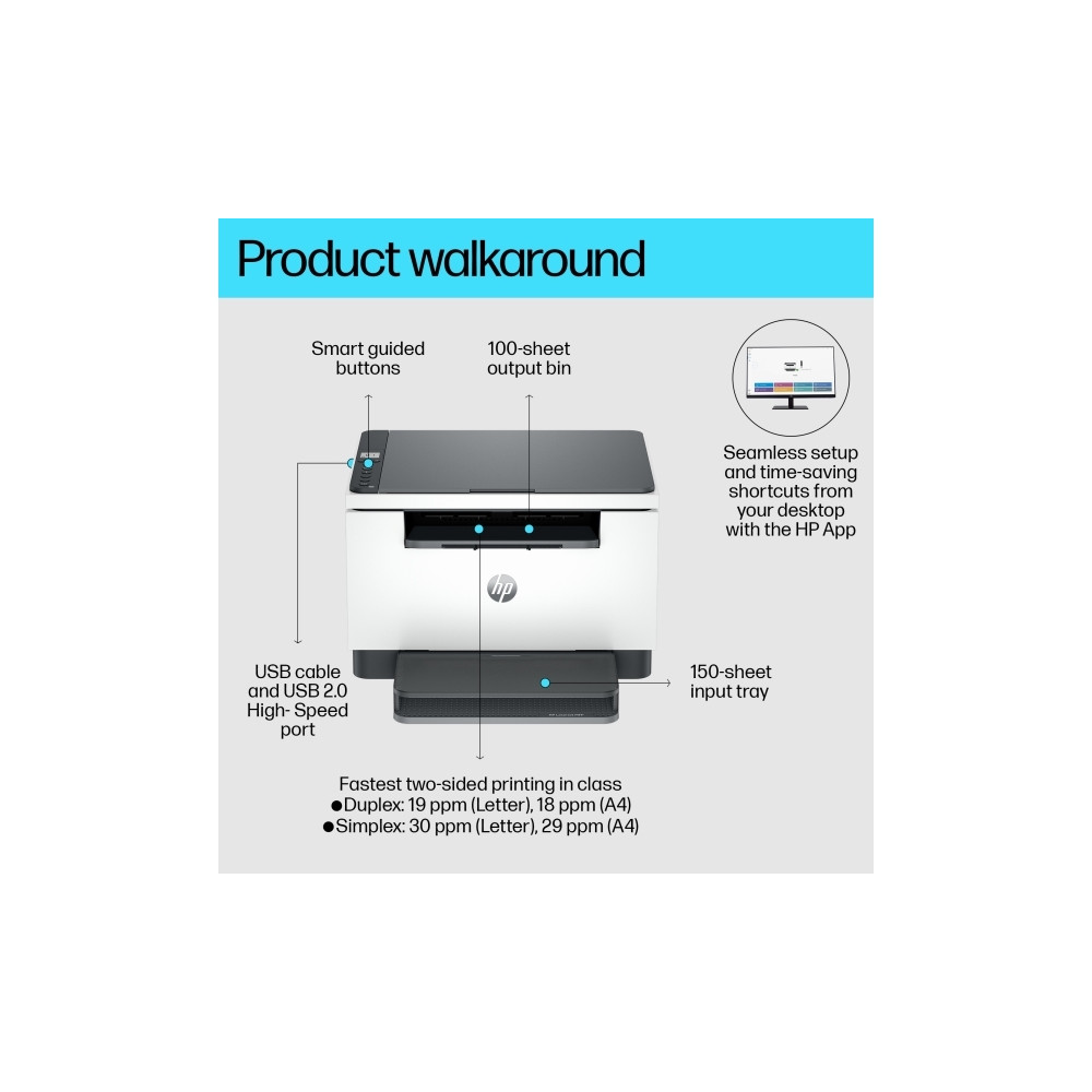 Produktbild för HP LaserJet MFP M234d - multifunktionsskrivare - svartvit