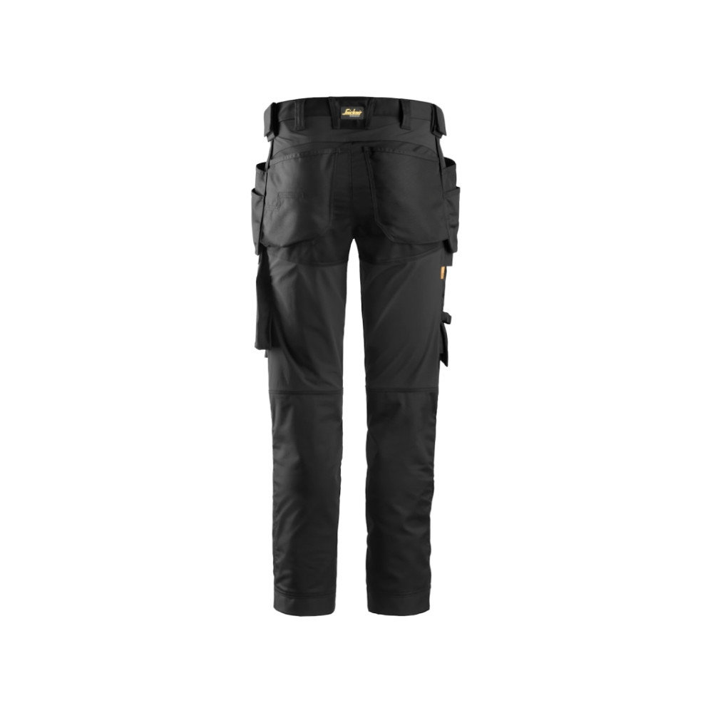 Produktbild för Snickers stretch arbetsbyxor med hängfickor 6241 svart str....