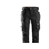Produktbild för Snickers stretch arbetsbyxor med hängfickor 6241 svart str....