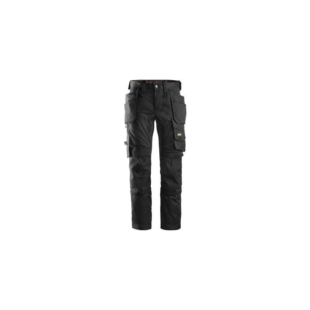 Produktbild för Snickers stretch arbetsbyxor med hängfickor 6241 svart str....