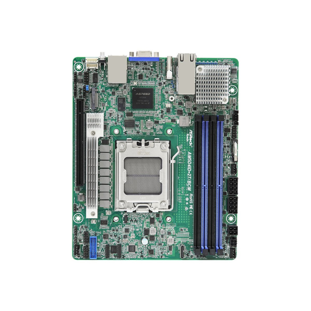 Produktbild för ASRock Rack AM5D4ID-2T/BCM - moderkort - djup mini-ITX - Socket AM5 - AMD X300