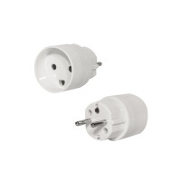 Produktbild för Hybridstickpropp 16A – adapter från Schuko/JP-jord till dans...