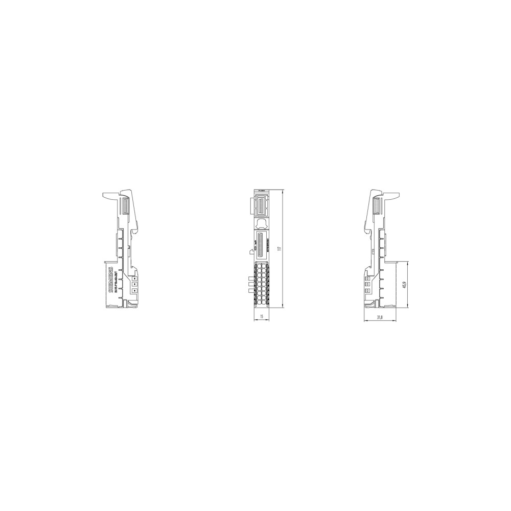 Produktbild för Siemens 6ES7193-6BP00-0BA1, Multifärg, 49 g, 1 styck, 45 mm,...