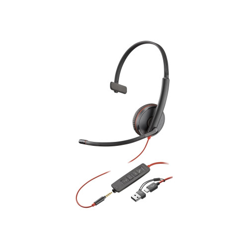 HP HP Poly Blackwire 3215 - headset - 3,5 mm kontakt, USB-C